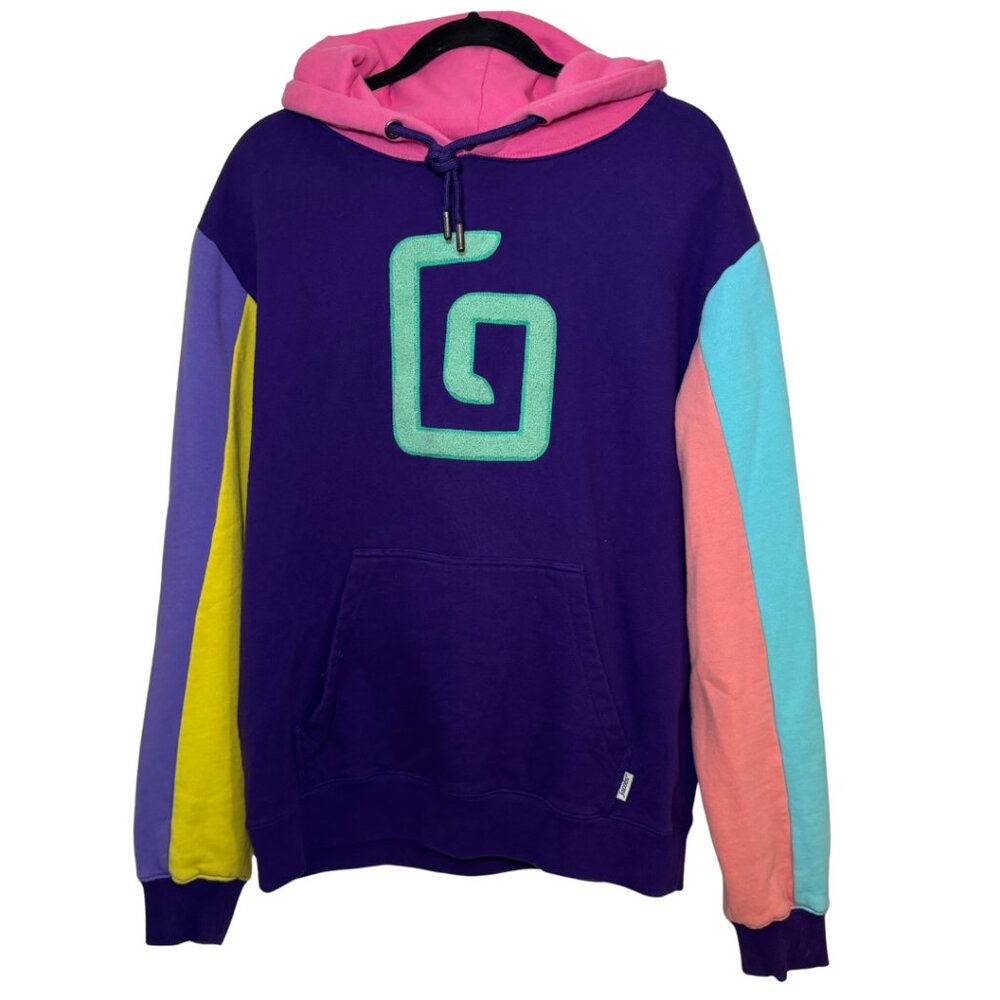Karl Jacobs Minecraft Hoodie M Dream SMP Colorblock Purple Embroidered 2021 Rare